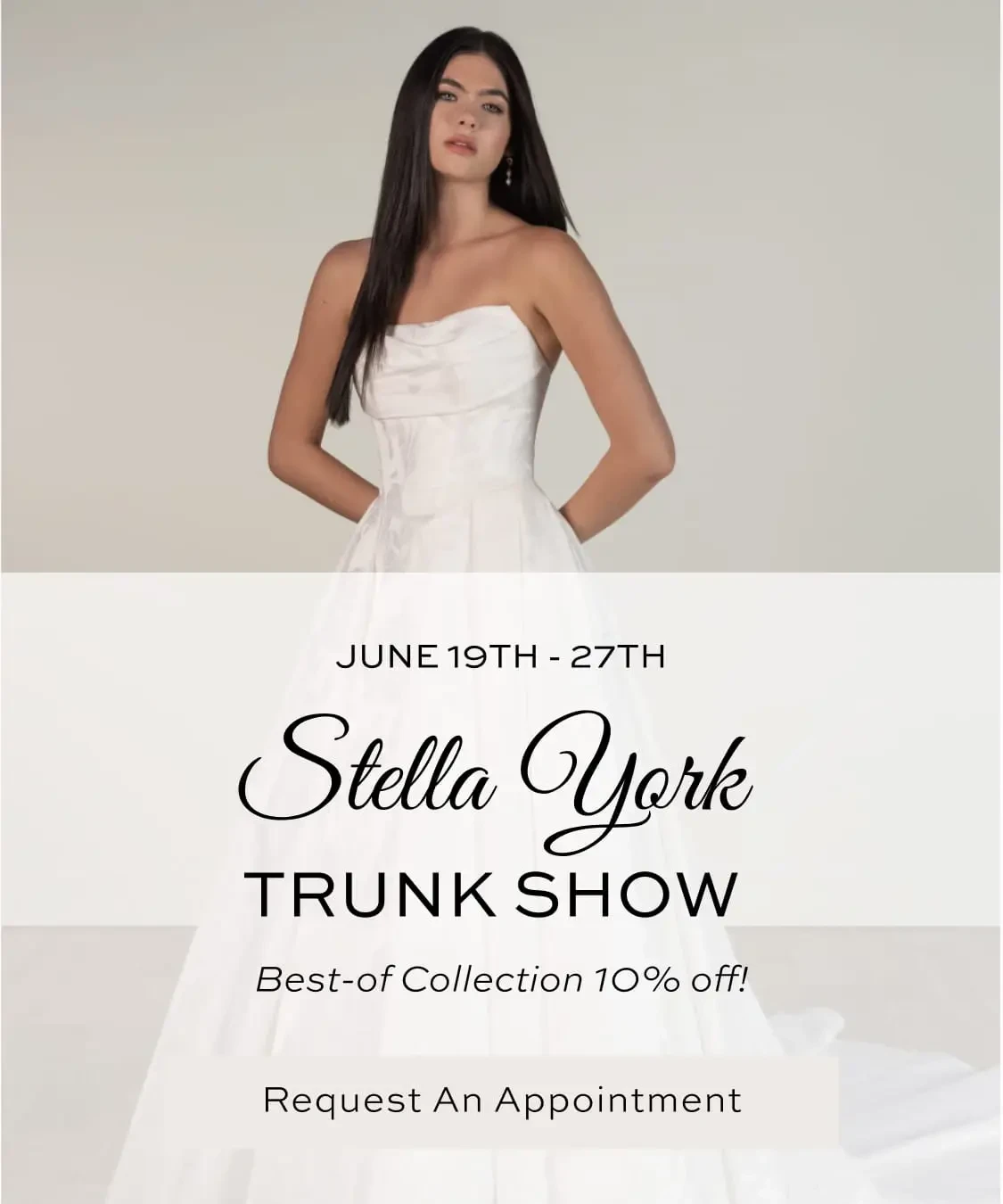 Stella York Trunk Show Banner for Mobile